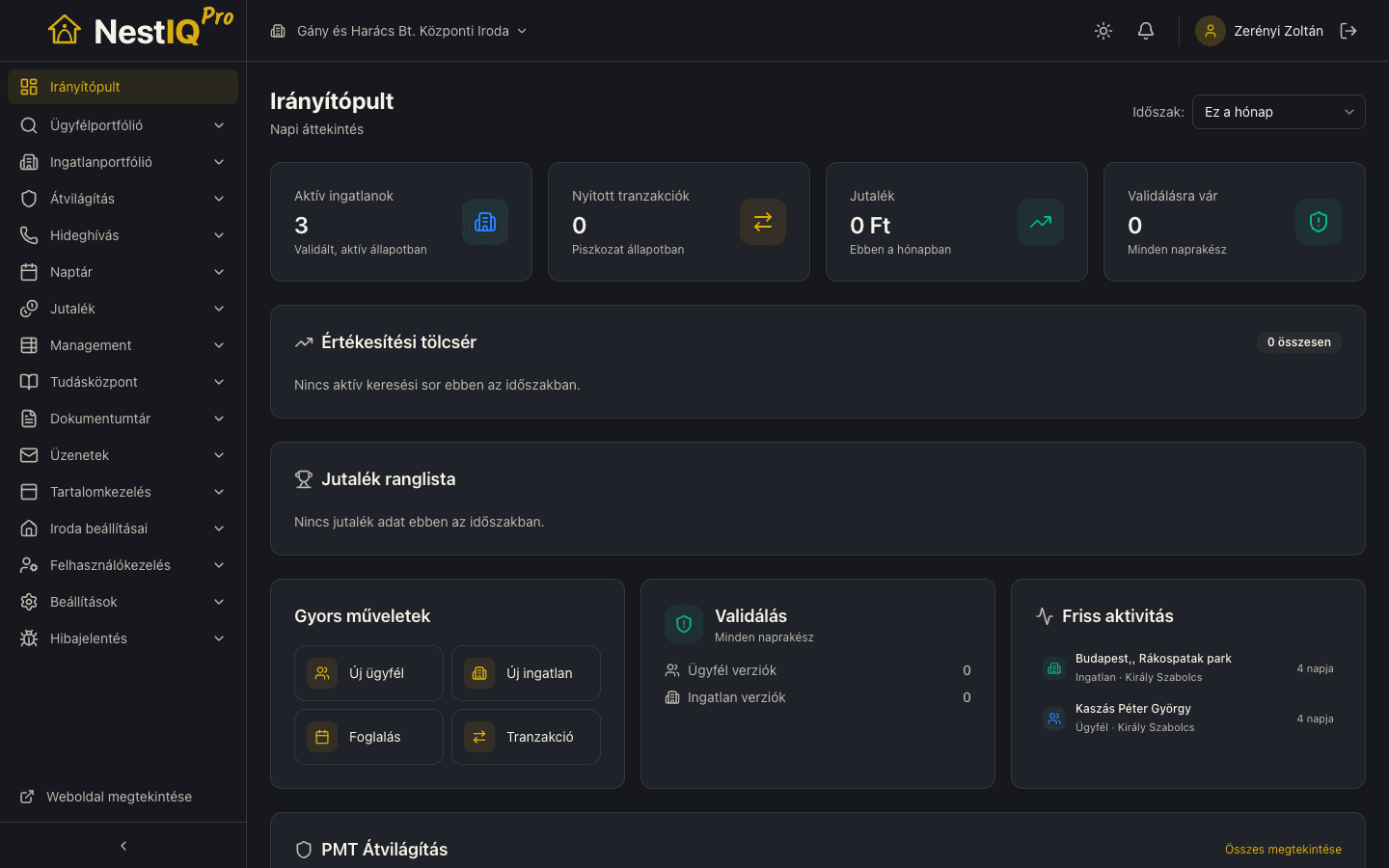 NestIQ admin dashboard